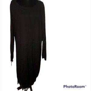 Black Sweater Dress With Lace Bottom